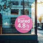 „Google Bewertungsscore“ Aufkleber – Zeige deine exzellenten Bewertungen auf einen Blick!