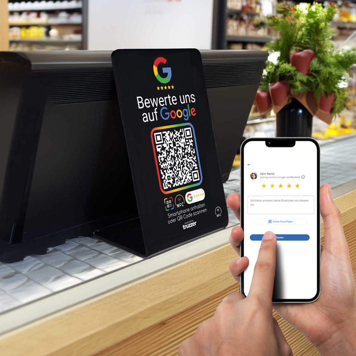 Google Bewertung NFC Aufsteller "EVO" Größe L