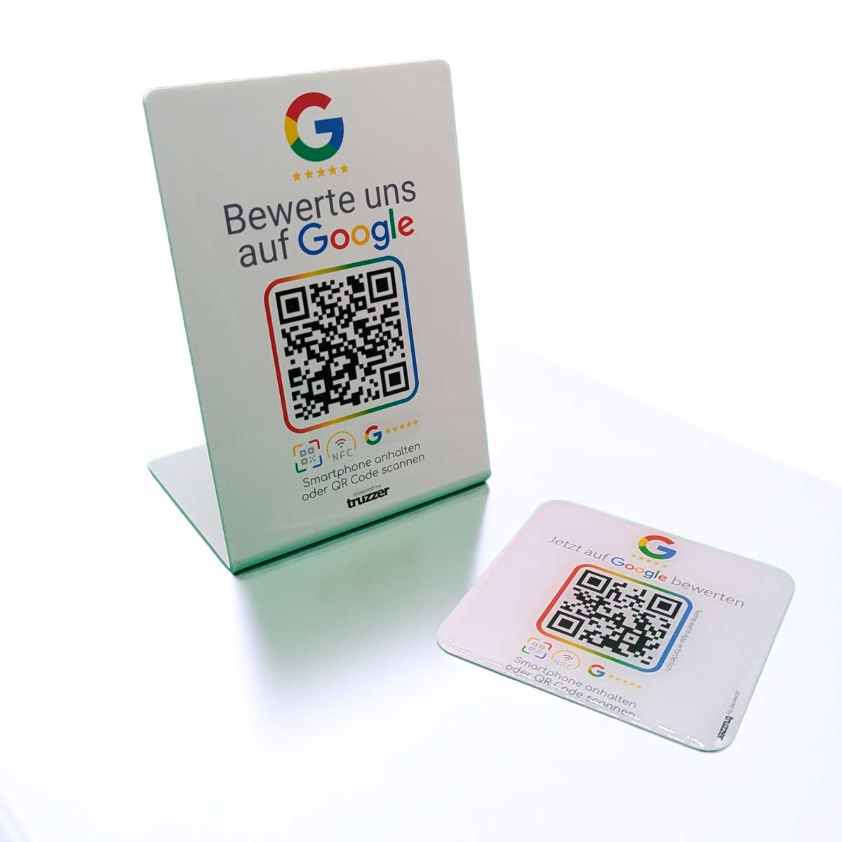 Google Bewertung NFC Bundle Evo - NFC Stand + Plate White Edition