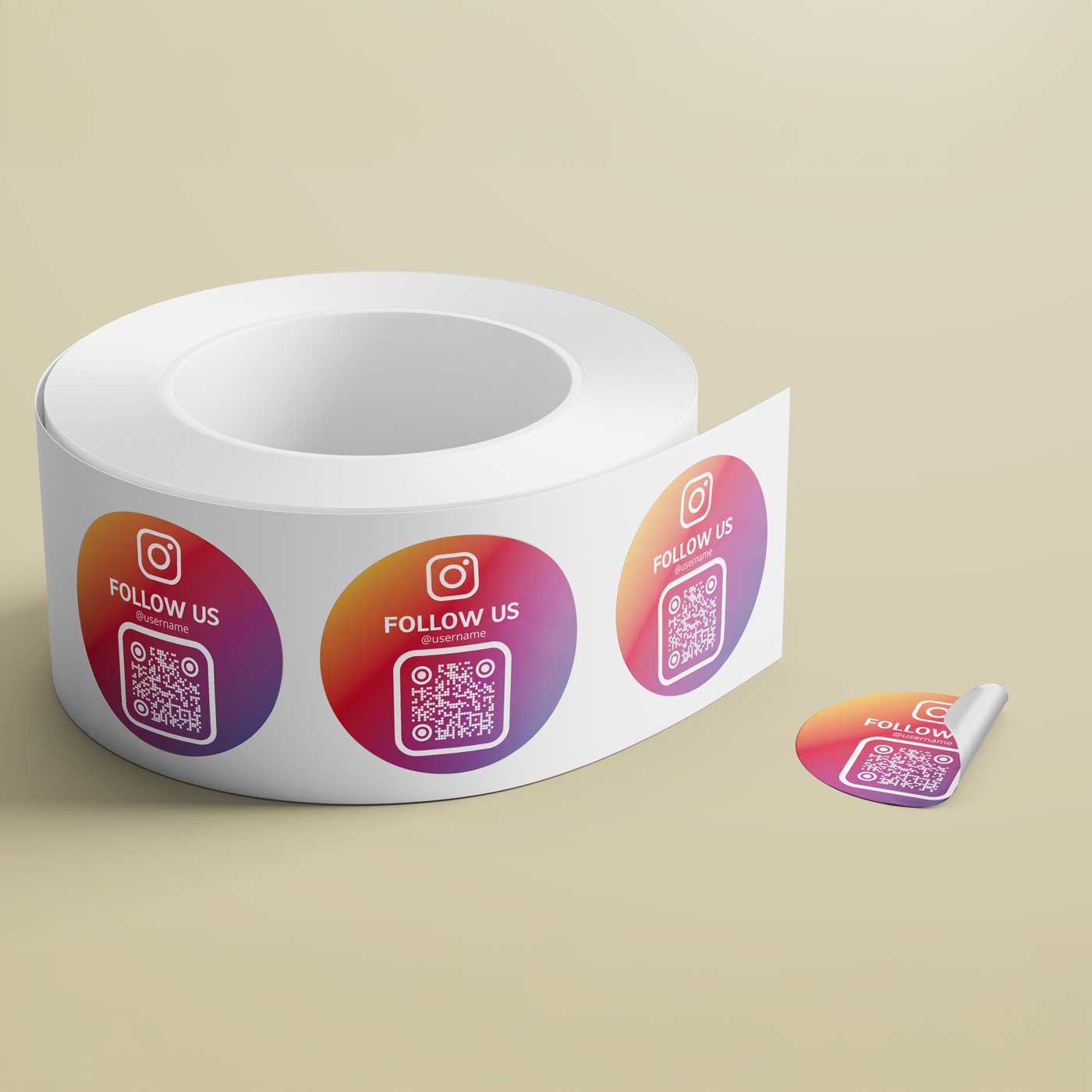 Instagram Follower QR Code Sticker Etikettenrolle