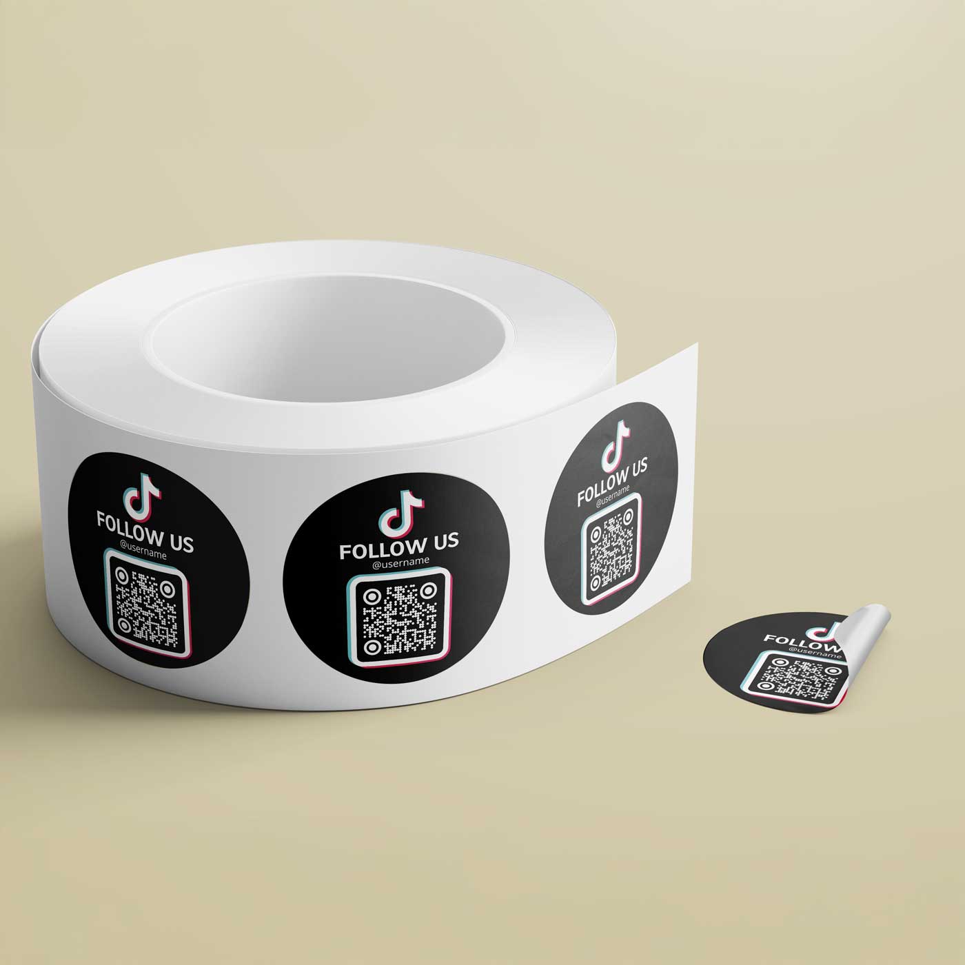 TikTok Follower QR Code Sticker Etikettenrolle – Mehr Reichweite mit QR-Aufklebern