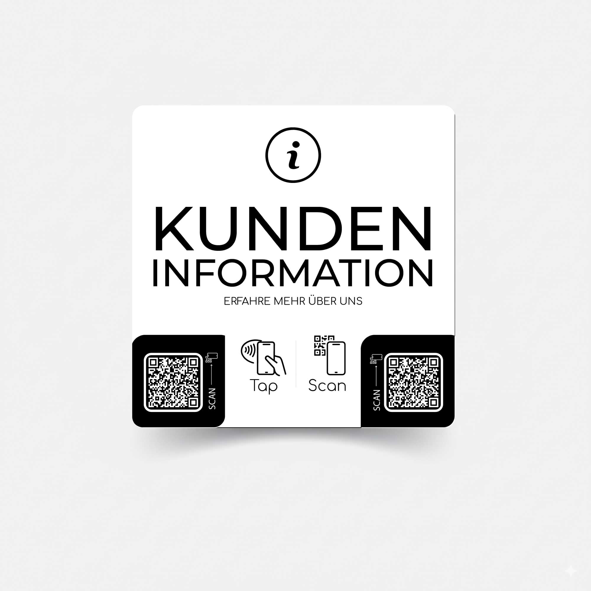 Kundeninformation Smart Sticker mit NFC und QR Code