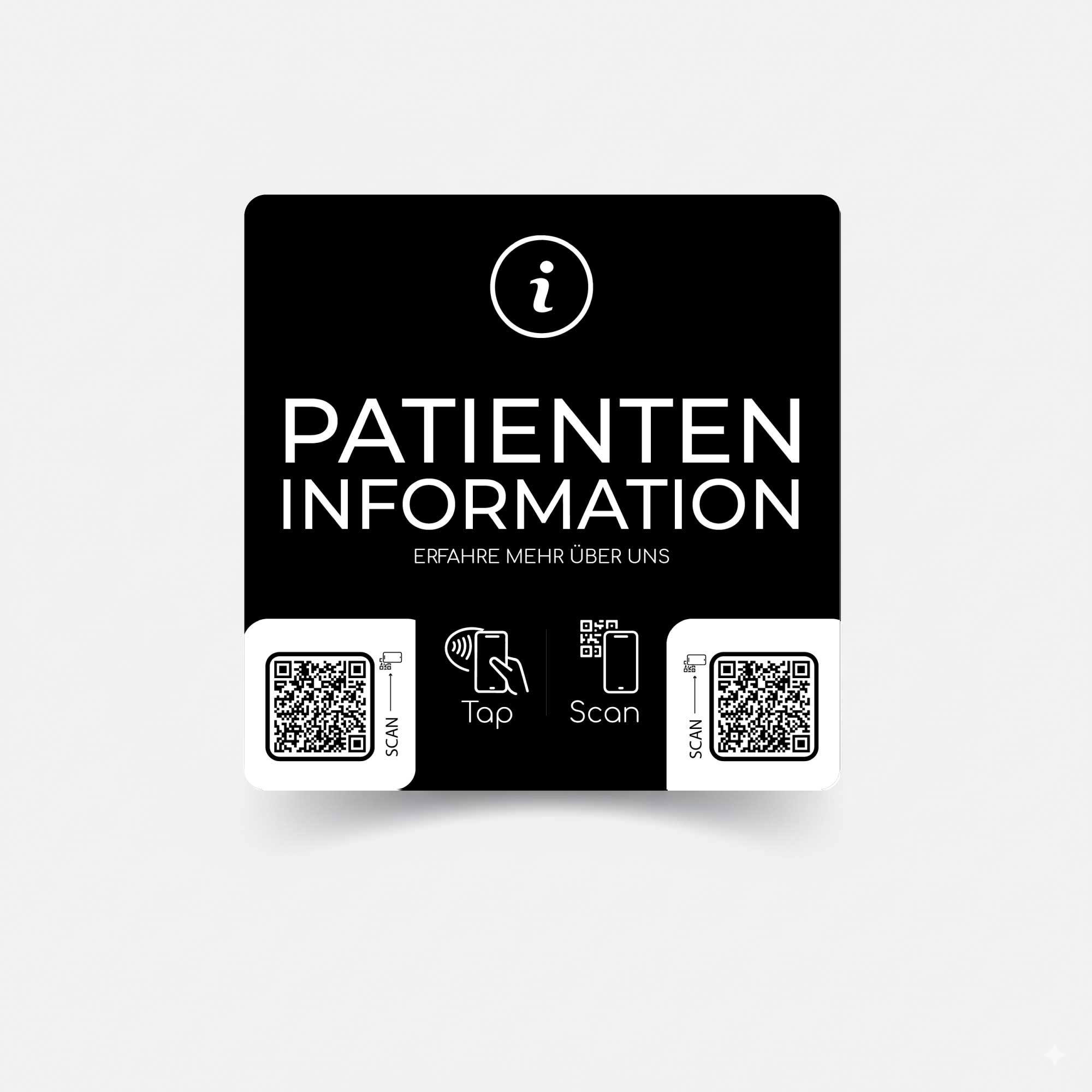 Patienten-Info-Black Patieteninformation Smart Sticker mit NFC und QR Code – Bild 1