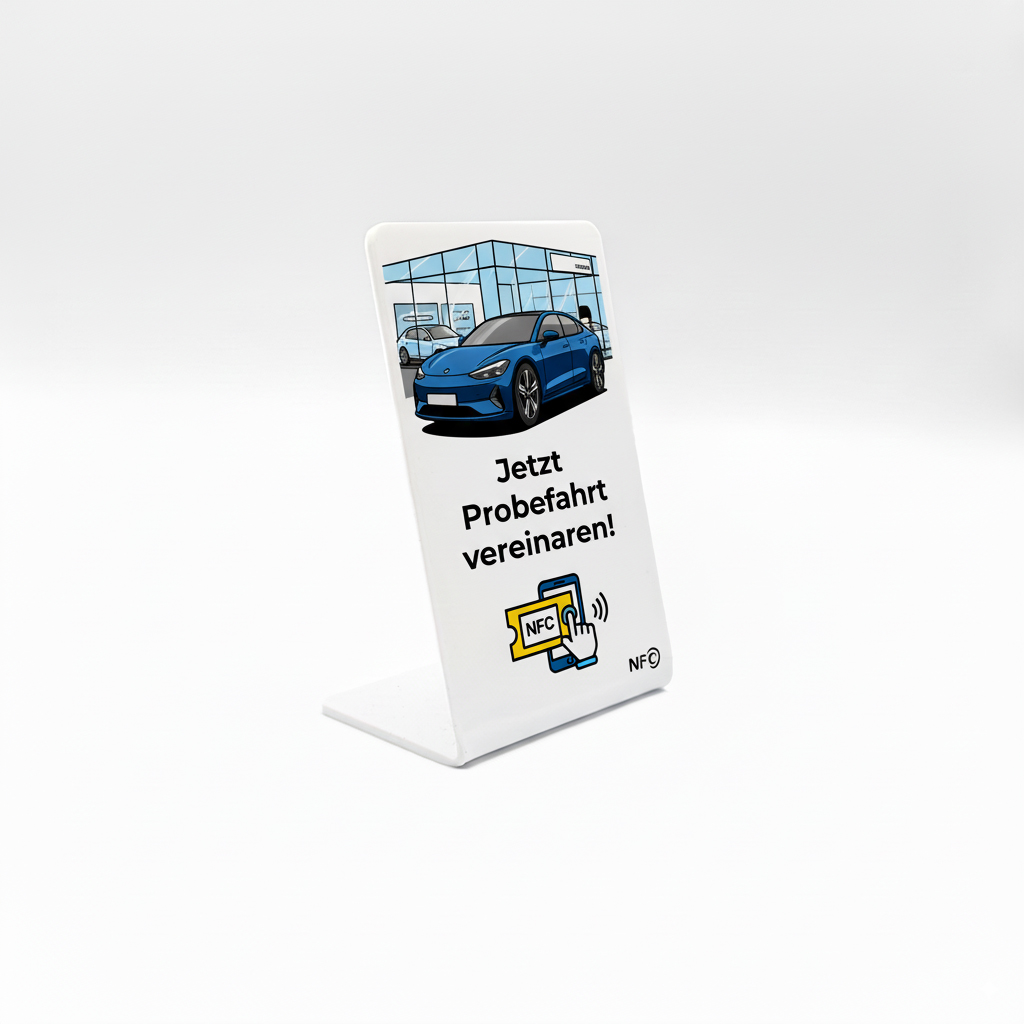 Individuelle NFC Aufsteller – mit eigenem Design & custom Link