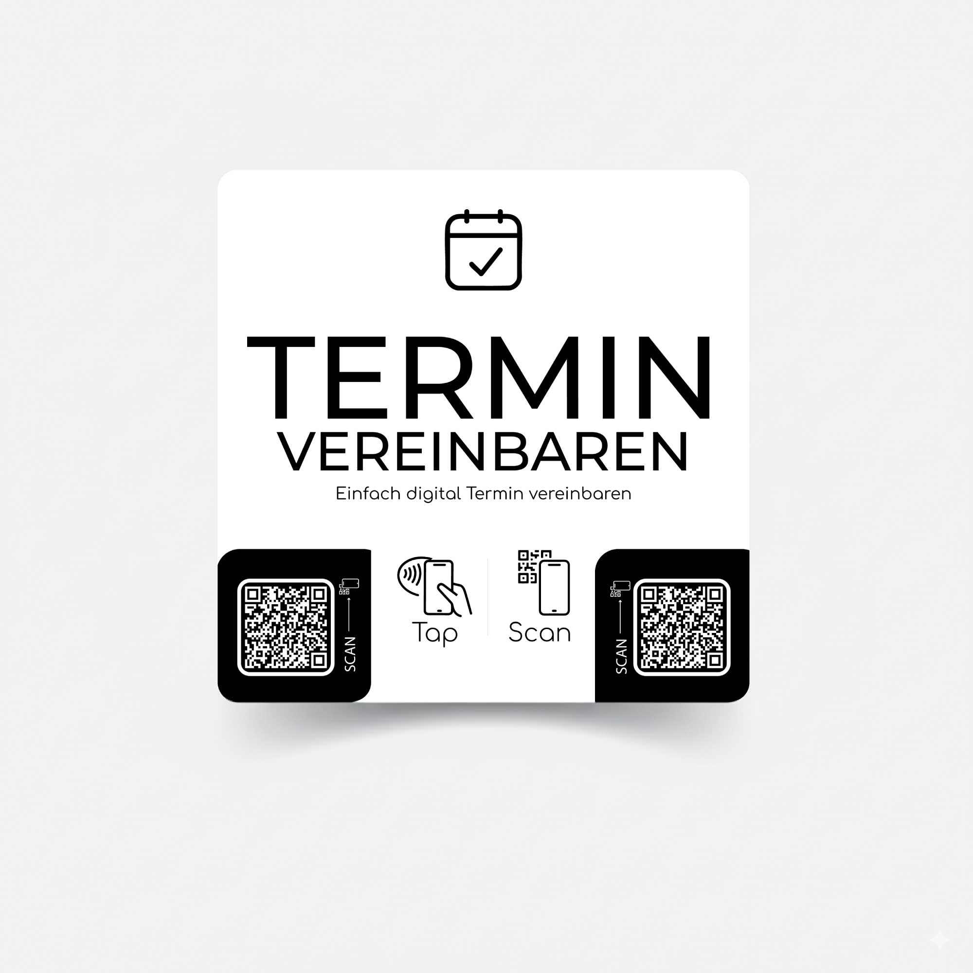 Termin Vereinbarung Sticker mit NFC & QR-Code