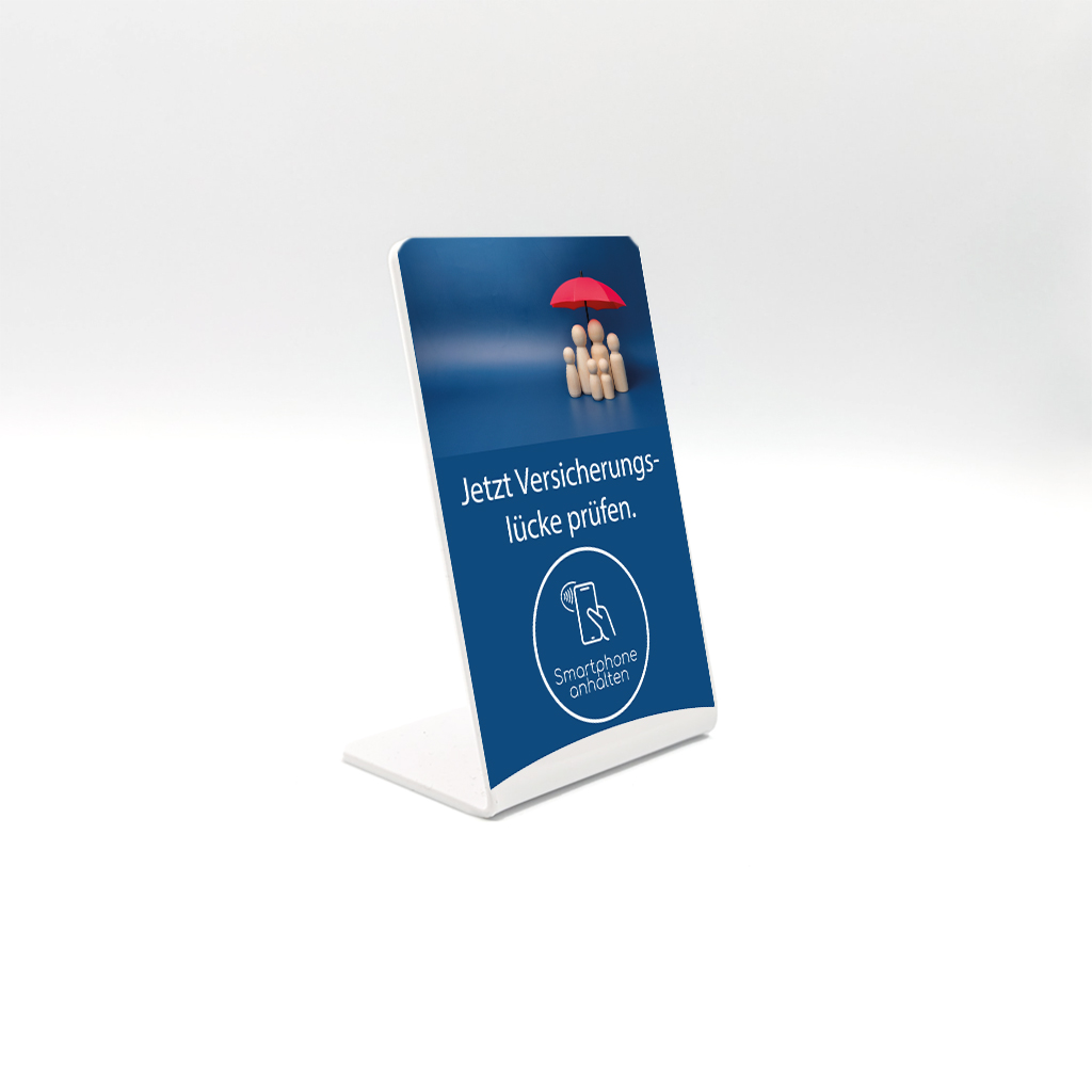 Individuelle NFC Aufsteller – mit eigenem Design & custom Link