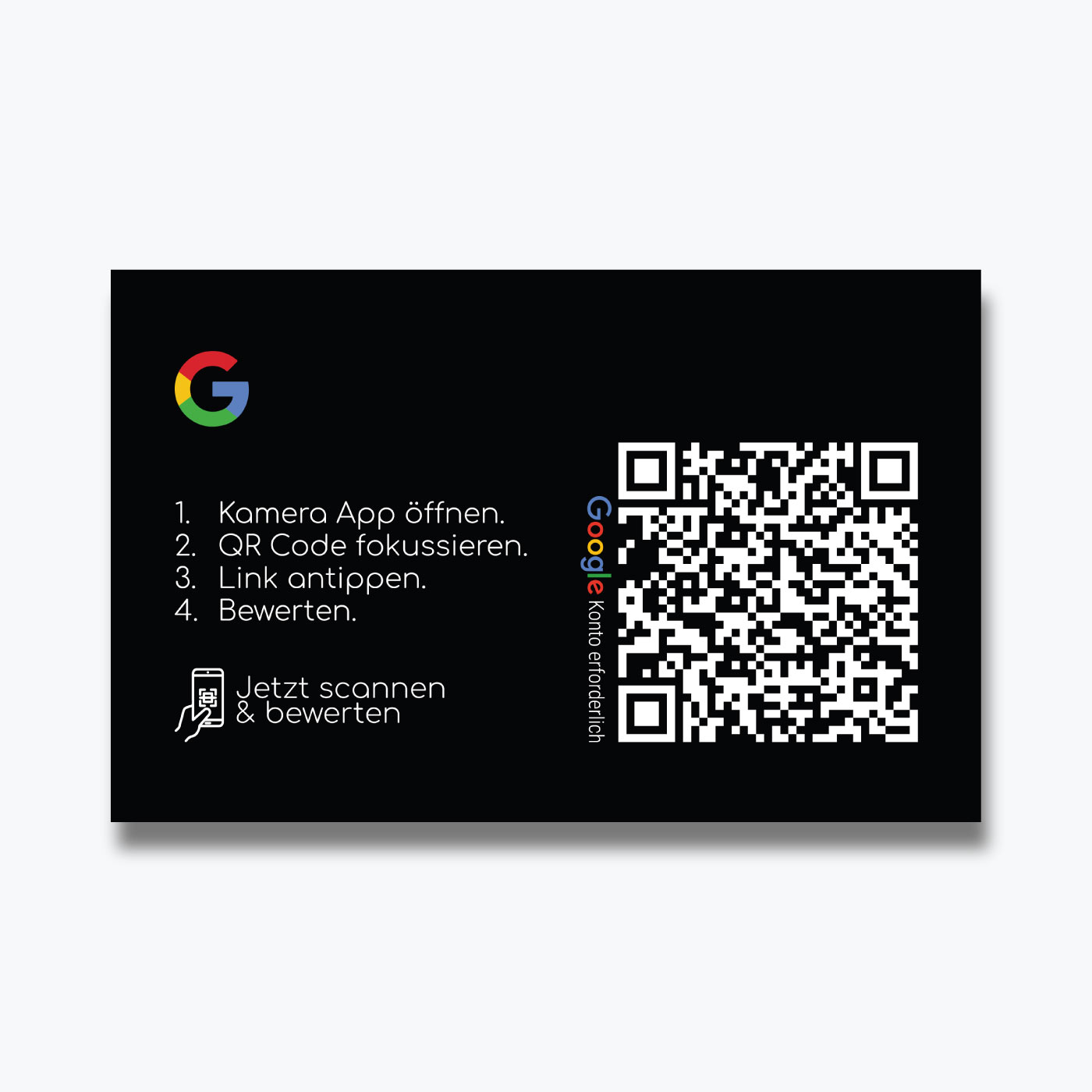 Google Bewertung QR Code Visitenkarte Standard Pro