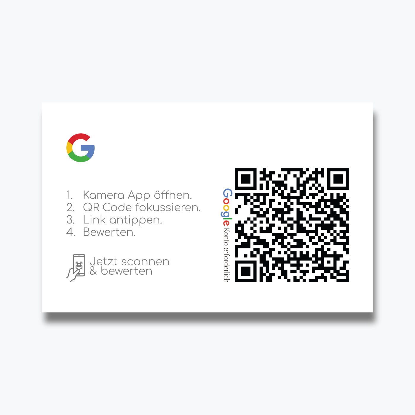 Google Bewertung QR Code Visitenkarte Standard Pro