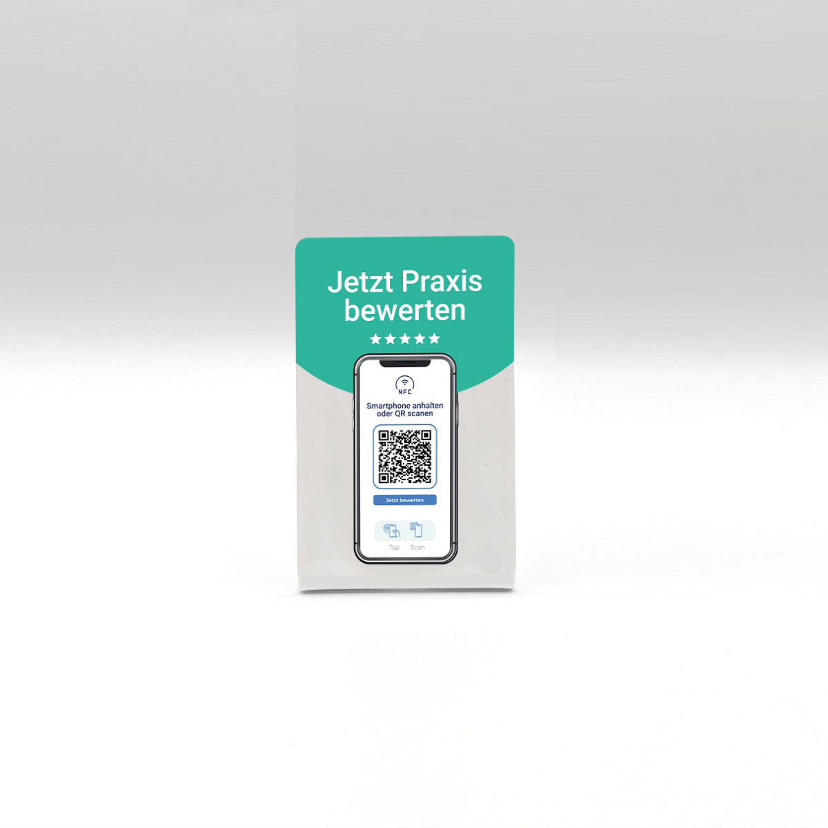 NFC & QR Aufsteller für Praxis- und Arztbewertungen
