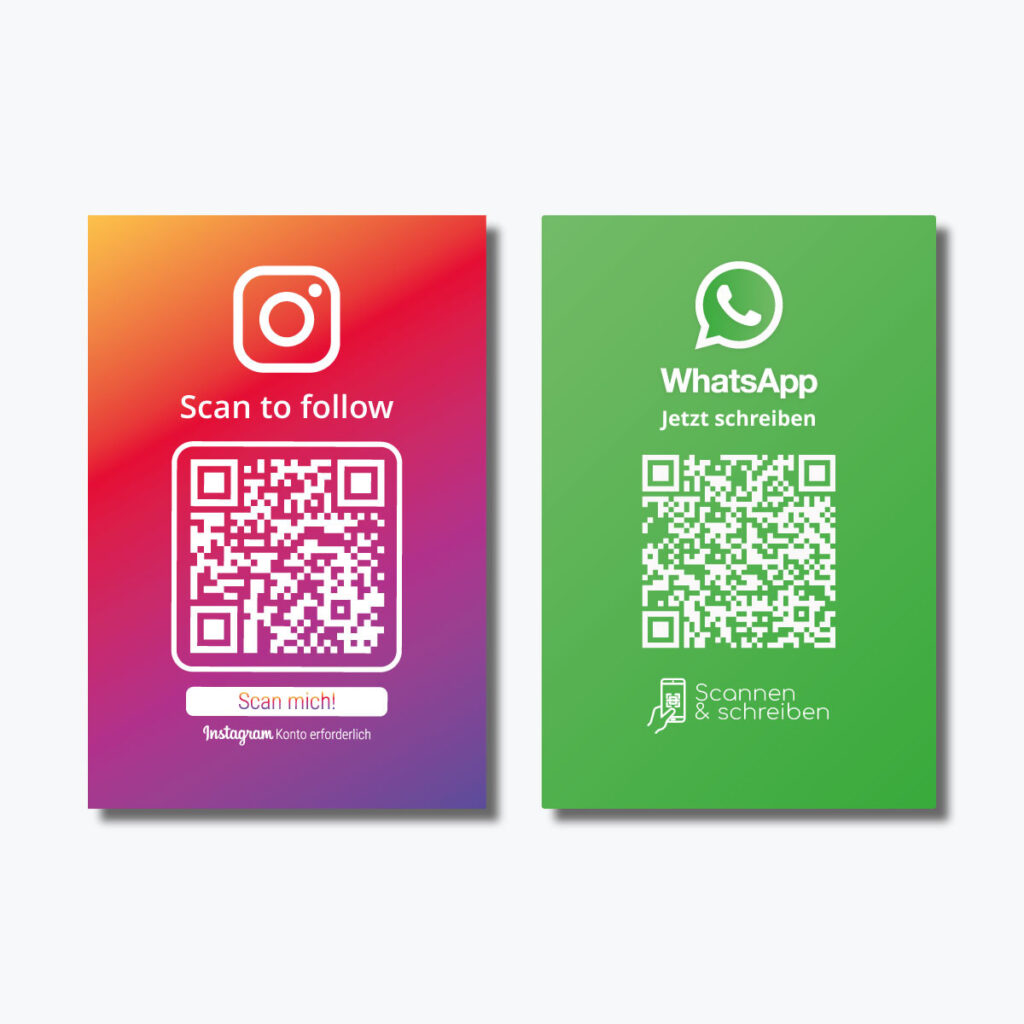 Instagram & WhatsApp Bewertungskarte Doppelseite