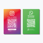 Instagram & WhatsApp Bewertungskarte Doppelseite